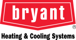 Bryant Heating and Cooling logo with red and white color scheme.