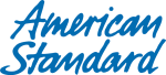 American Standard logo in blue cursive text on transparent background.